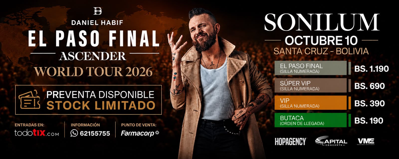 Daniel Habif: El Paso Final — Ascender World Tour 2026 — Santa Cruz de la Sierra